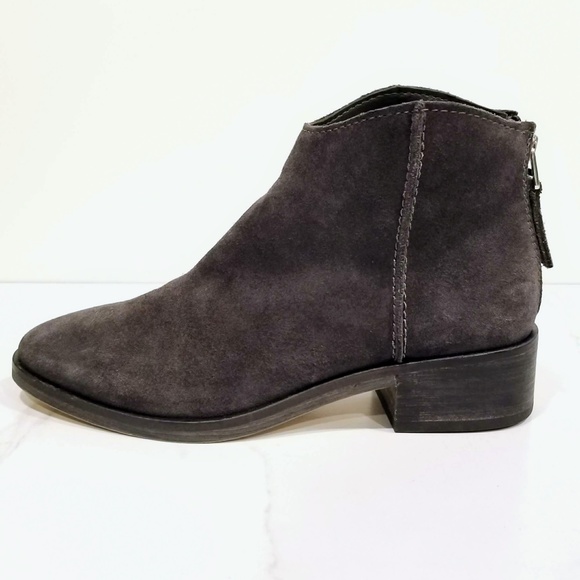 Dolce Vita Tucker Gray Suede Ankle Boots Western Shoes Zip Women's Shoes - Picture 4 of 12